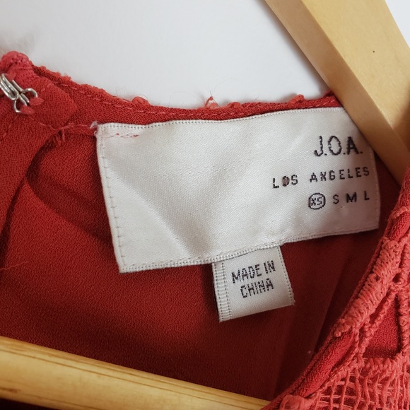 JOA Orange Floral Dress Lace Zip Up - Picture 7 of 8